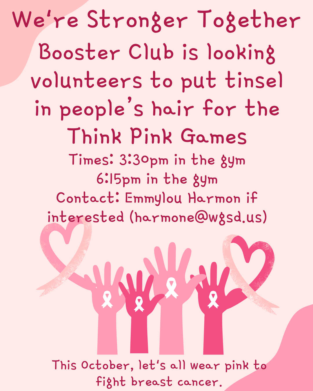 Think Pink Hair Tinsel
